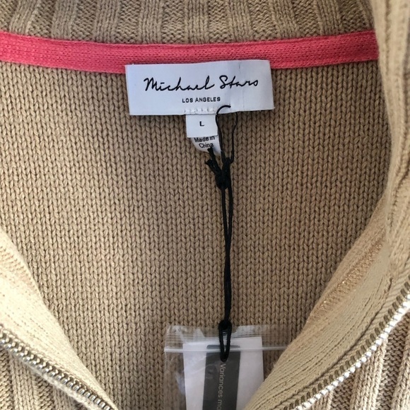 Michael Stars Sweater Emelie Half Zip Breton Striped Pullover Tunic Large NWT - Picture 3 of 13